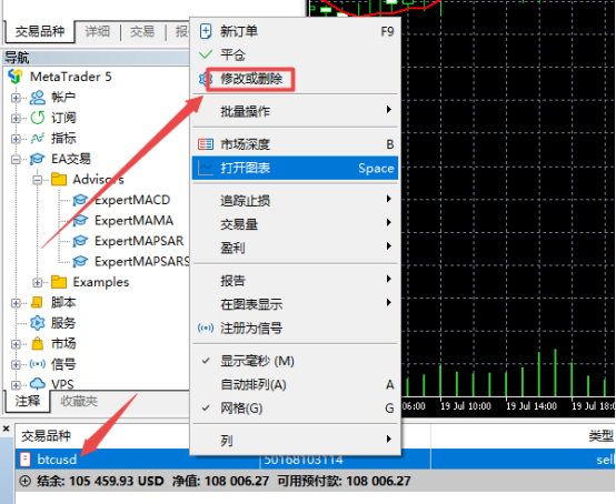 富拓外汇中MT5上怎么样多仓位互相平仓?