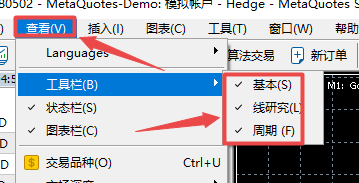 富拓外汇中MT5上怎么样设置显示折现图?