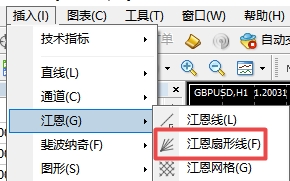 xm外汇中在MT4软件上如何画江恩扇形线?
