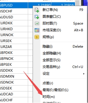 xm外汇的MT4上交易产品时间在哪看?