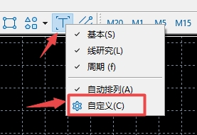xm外汇的MT4上椭圆形图标怎样添加到工具栏中?