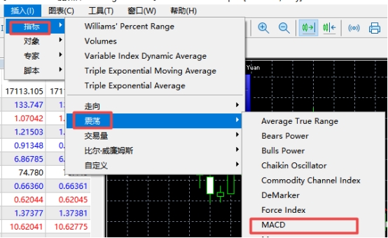 xm外汇的MT5上双线MACD指标怎么设置?
