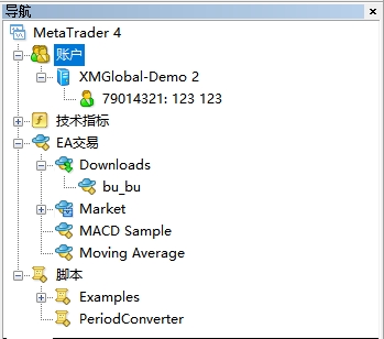 xm外汇的MT4上导航栏功能介绍