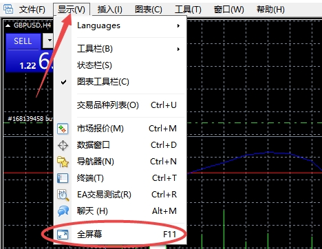打开xm外汇的MT4软件全屏图表怎么办?
