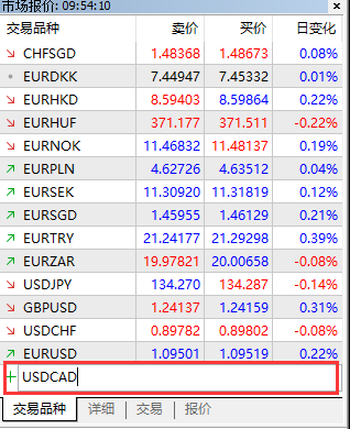 XM外汇MT5上怎么在市场报价中添加新的交易品种
