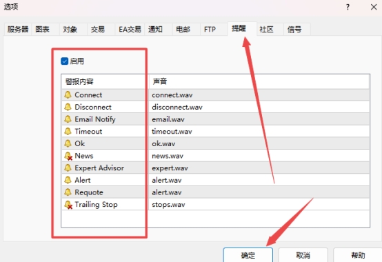 XM外汇MT4上提示音怎么关闭?