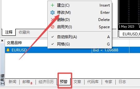 XM MT5上设置的预警修改方式有哪些?