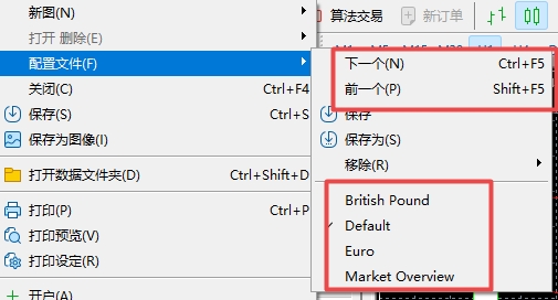 XM MT5上在哪切换图表模板?
