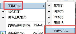 XM MT4上快捷工具栏怎么设置种类?