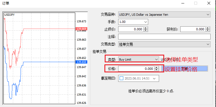 XM外汇电脑端MT4如何设置限价单？