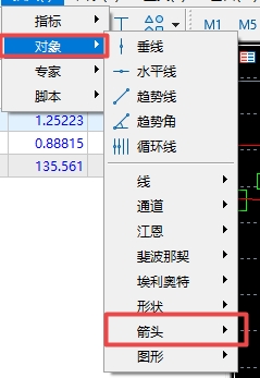 XM MT5上箭头图标在哪找?