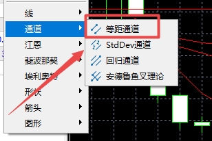 XM MT5上等距通道线怎么画?