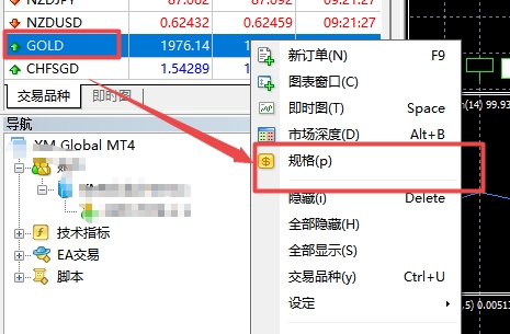 XM MT4上黄金交易时间怎么查看?