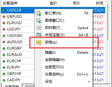 XM MT4上交易种类小数点怎么查看?