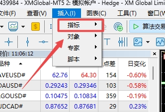 XM MT5上怎么添加MACD指标?