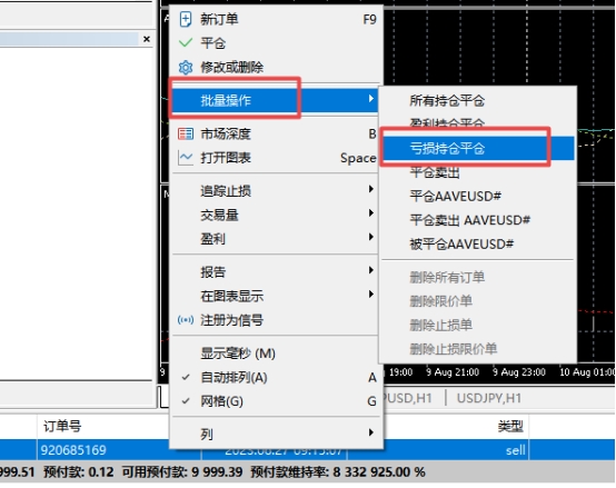 XM MT5上如何在平仓上列出所有亏损?