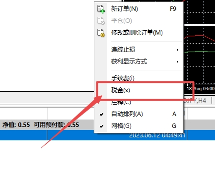 XM MT4上交易订单税金怎么显示?
