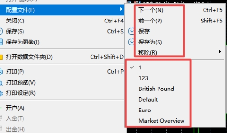 XM MT5上配置文件怎么进行切换?