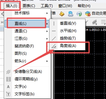 XM MT4上角度线怎么插入?