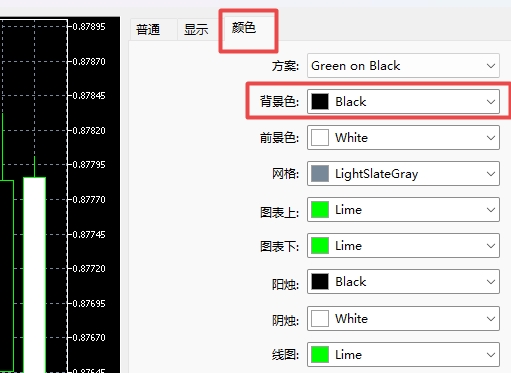 XM MT5上图表背景颜色怎么更换?
