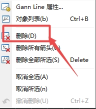 XM外汇MT4上插入江恩线怎么删除?