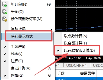 XM MT4上获利方式怎么设置为以货币存款计算?